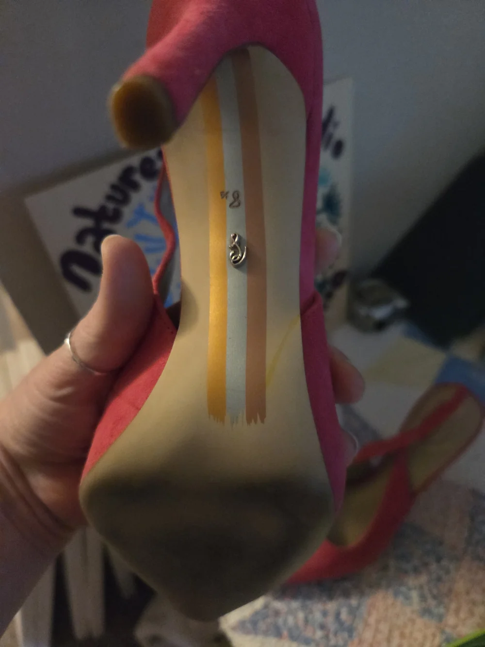 Sam Eldeman 8.5 woman's pink hazel sling heals gently used